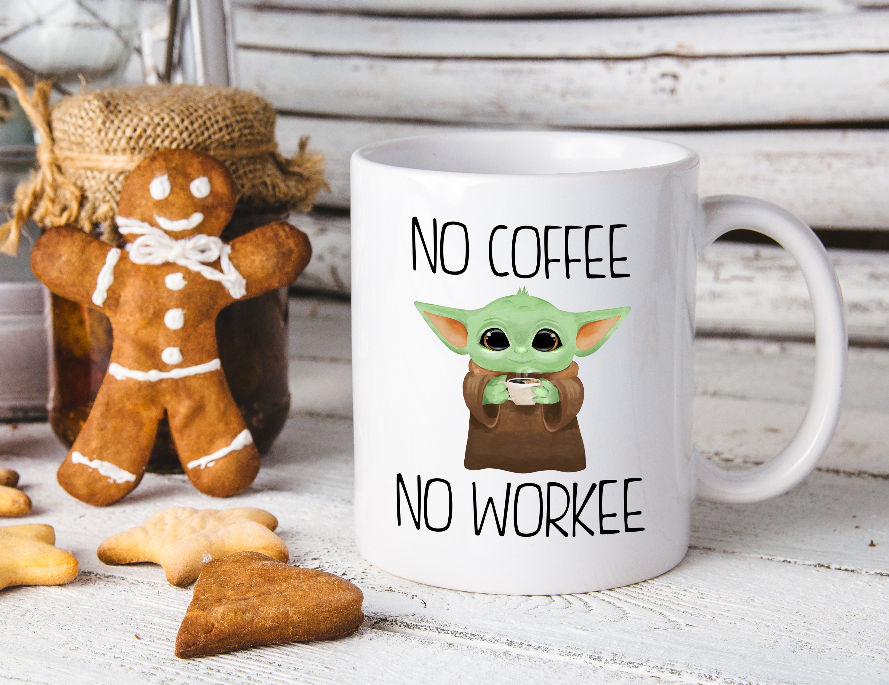 No Coffee No Workee Mug Baby Yoda Star Wars Mandalorian Darth | Etsy
