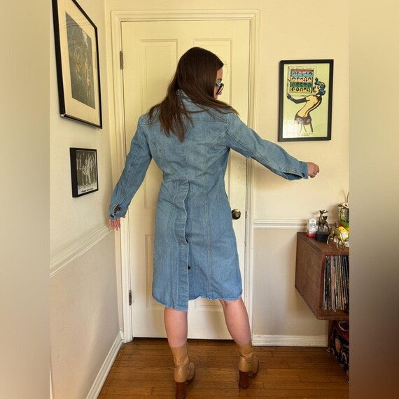 70s Vintage Brittania Mid Wash Denim Dress