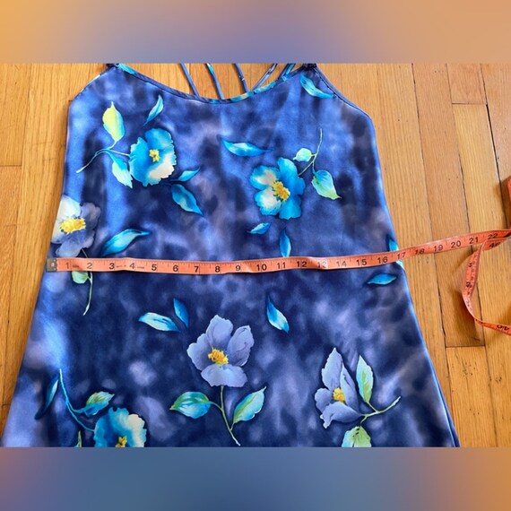 90s Vintage Satin Floral Mini Dress