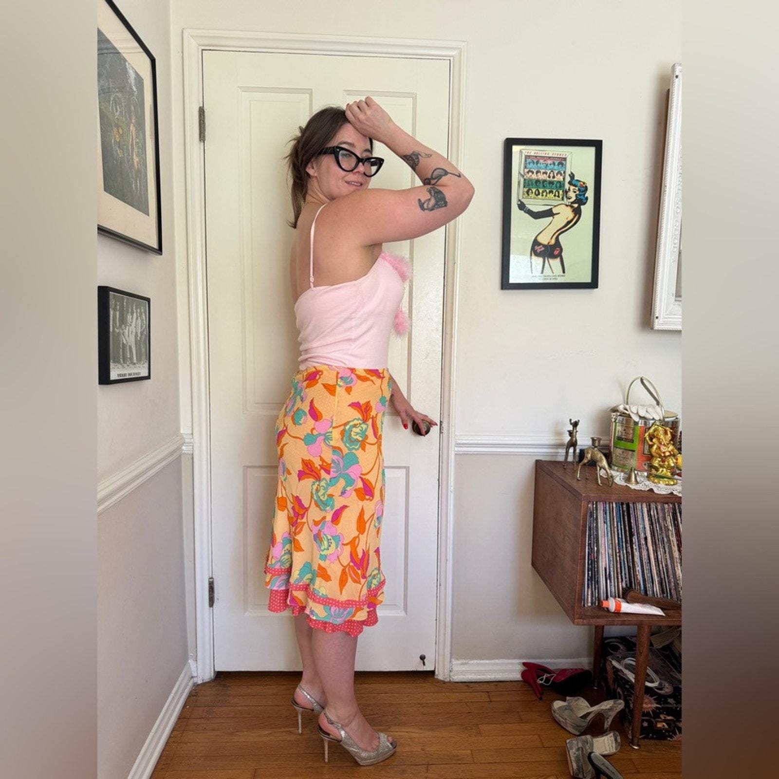 Late 90s/y2k Vintage Reversible Slip Skirt Sz L - Etsy