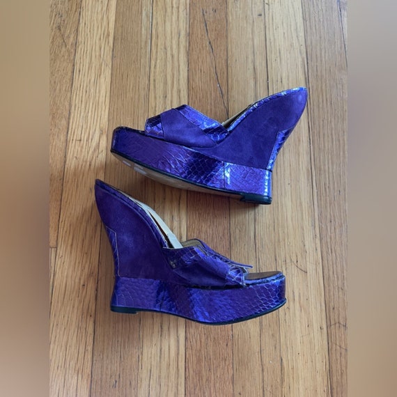 90s Vintage Terry De Havilland Purple Platform We… - image 6