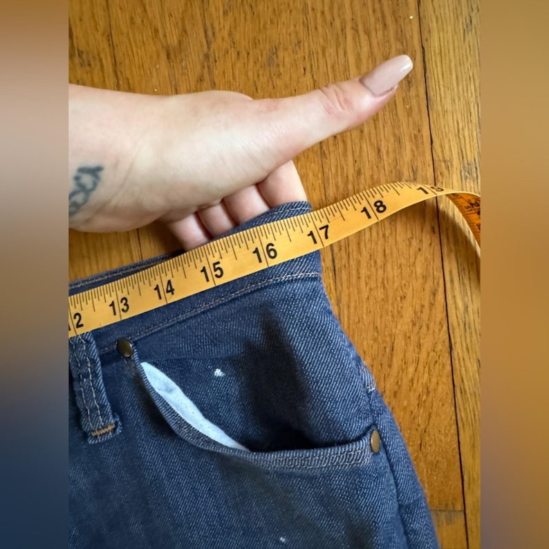 60s Vintage Wrangler Kick Flare Blue Jeans Snap Fly image 7