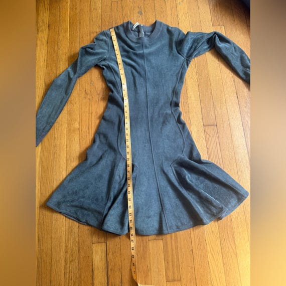 90s Vintage Alaia Grey Bodycon Dress Sz Sm