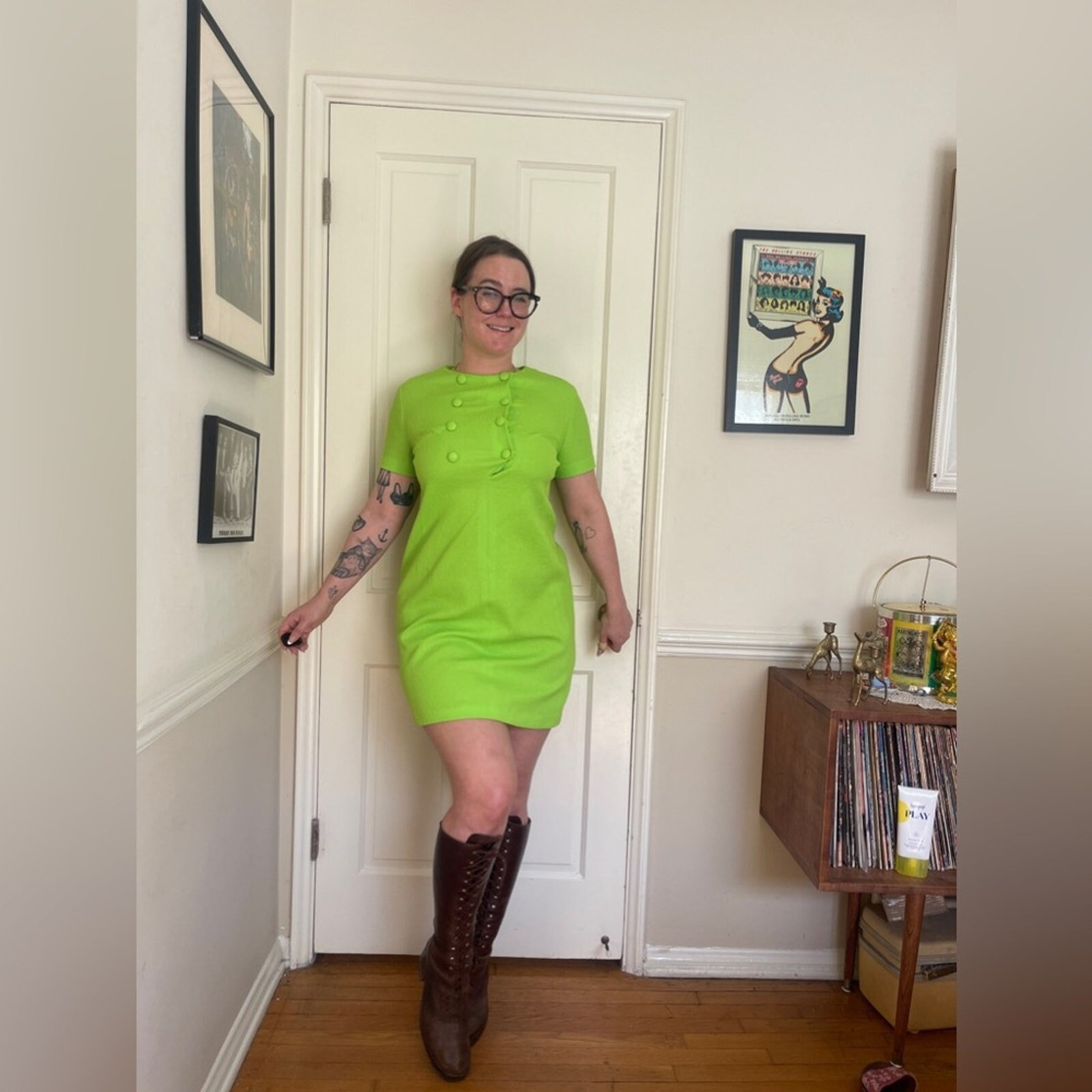 Slime Green Dress - Etsy