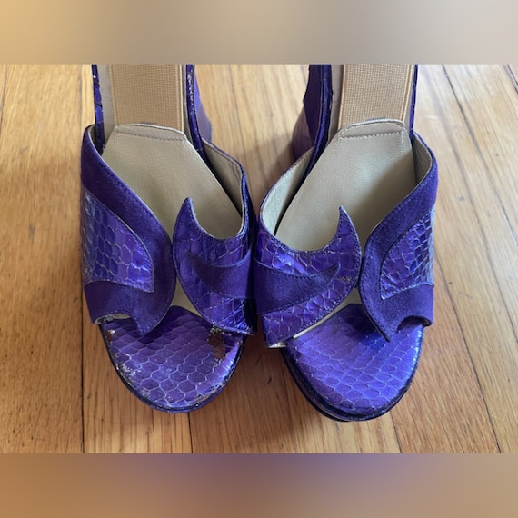 90s Vintage Terry De Havilland Purple Platform We… - image 4