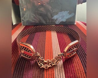 Rare! Vintage copper belt with chain Vintage copper chain belt - Gem main image 3