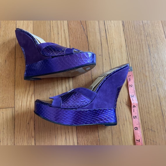 90s Vintage Terry De Havilland Purple Platform We… - image 5