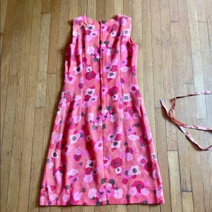 60s Vintage Pink Floral Shift Dress image 8