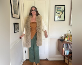 70s Vintage Leather Jacket with Shearling Trim