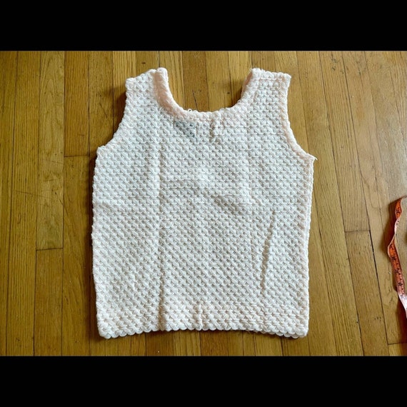 70s Vintage Pink Acrylic Knit Tank Deadstock - image 5