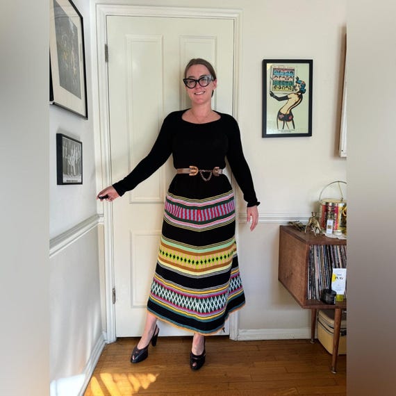 vintage knit maxi dress 1980s Cotton Knit Maxi Dress Selected by Madly Vintage