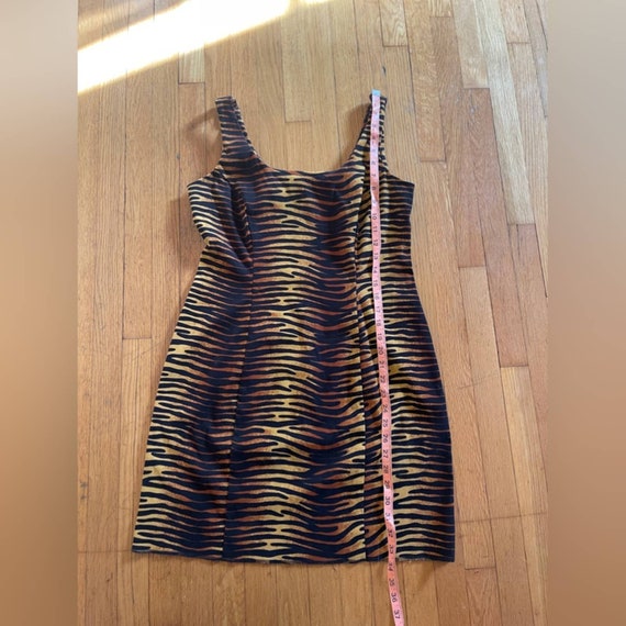 80s Vintage Tiger Print Mini Dress - image 10