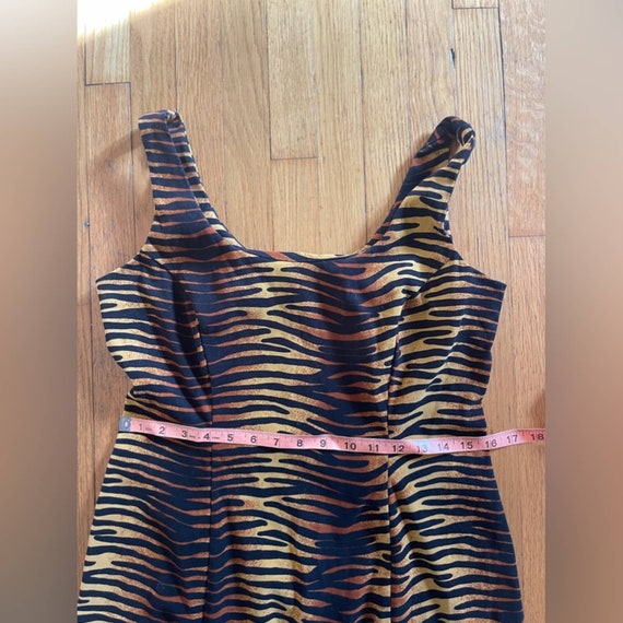 80s Vintage Tiger Print Mini Dress - image 8