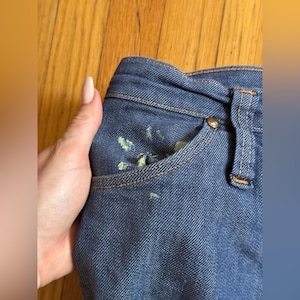 60s Vintage Wrangler Kick Flare Blue Jeans Snap Fly image 9