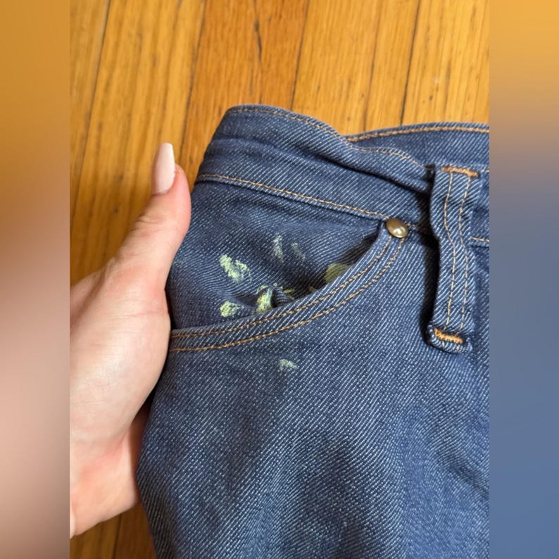 60s Vintage Wrangler Kick Flare Blue Jeans Snap Fly image 9