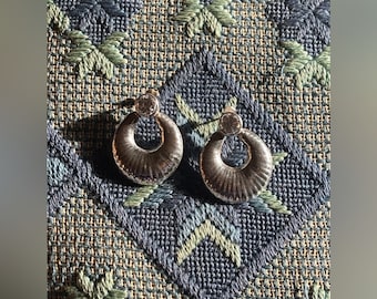 Pendientes de círculo de plata vintage hechos en México