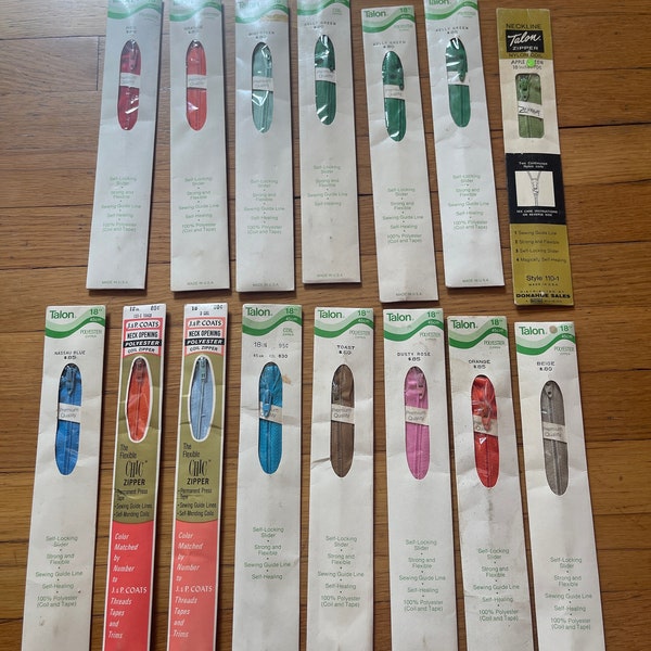 Vintage Assorted 18 inch Zippers - Priced Per Zipper