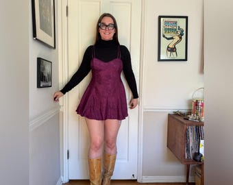 90s Vintage Victorias Secret Gold Label Purple Mini Slip Dress