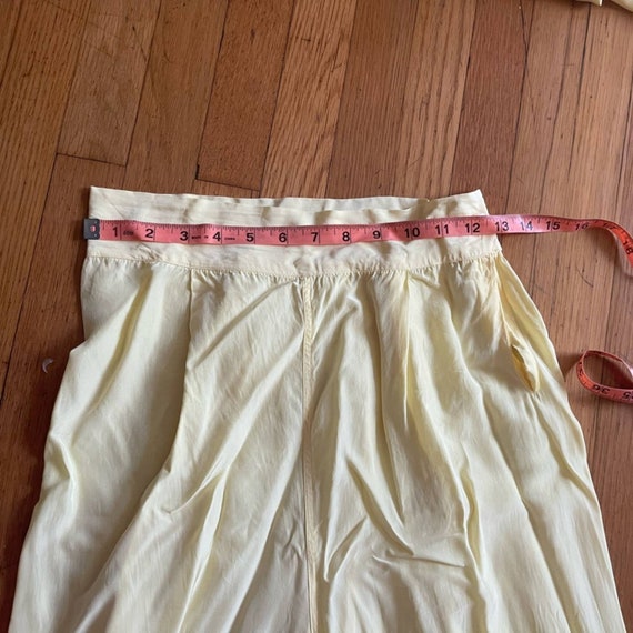 40s Vintage Yellow Silk Two Piece Pajama Set - image 5