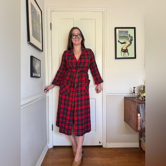 70s Vintage Pendleton Red Wool Robe Sz M - Etsy