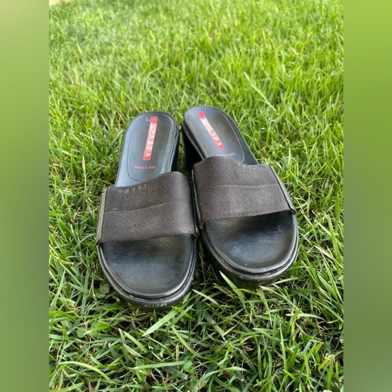 Y2K Vintage Prada Platform Slides - image 1