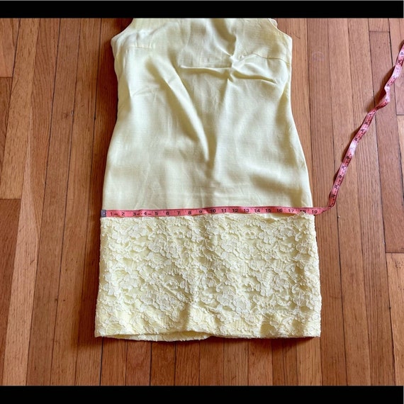 60s Vintage Pastel Yellow Dress and Jacket Set w … - image 5