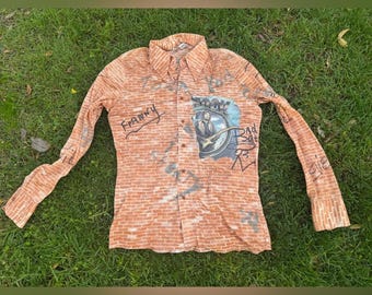 70s Vintage Nik Nik Rockstar Pinball Disco Shirt