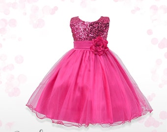 Sparkle Dress,Hot Pink,Dress for Girls,Elegant Dress for Girls,Special Occasions Dress, Princess Dress