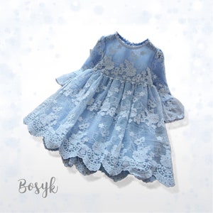 Dance in The Sky Dress,Dusty Blue,Dress for Girls,Elegant Dress for Girls,Special Occasions Dress, Casual Dress, Birthday Dress