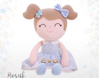 PERSONALIZED RAG DOLLS - Spring Rag Doll (Baby Blue) - Custom Rag Dolls - Personalized Dolls - Rag Dolls