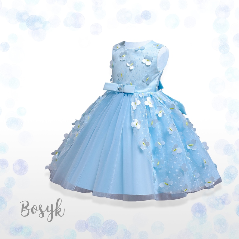 Butterflies in the Sky Dress,baby Blue,dress for Girls,elegant Dress