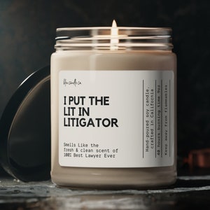 Funny Lawyer Gift, Best Lawyer Ever, Smells Like Best Lawyer, Gift for Lawyer, I put the Lit in Lawyer, Law Degree Gift, Graduation Gift