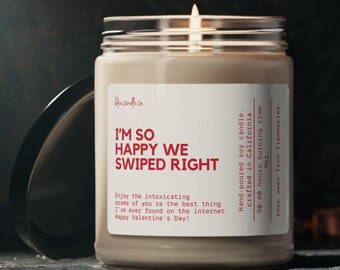 Valentine's Day Gift, Boyfriend Valentine's Day gift Candle, Swiped Right, Best thing on the Internet, Couples Gift, Valentine's Day gift