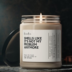 Retirement Gift, Funny Retirement Gift for Her, Retirement Gift for Him, Retirement Candle, Gift for Coworker, Retirement Gift for Her
