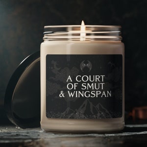 A Court of Smut and Wingspan Soy Candle, Acotar Gift, Acotar Inspired Book, Night Court Candle, Rhysand Feyre, Acomaf Book Candle for her