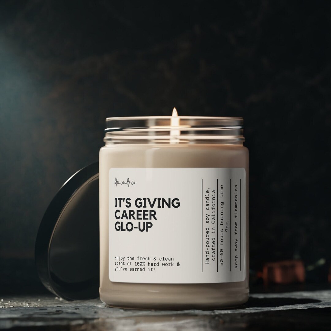 New Job Gift, It's Giving Career Glowup Soy Candle, Work Promotion