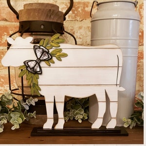 Farmhouse Rustic Cow Shelf Sitter or Tiered Tray Decor image 4