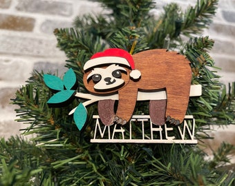FREE SHIPPING sloth ornament custom sloth ornament sloth gift