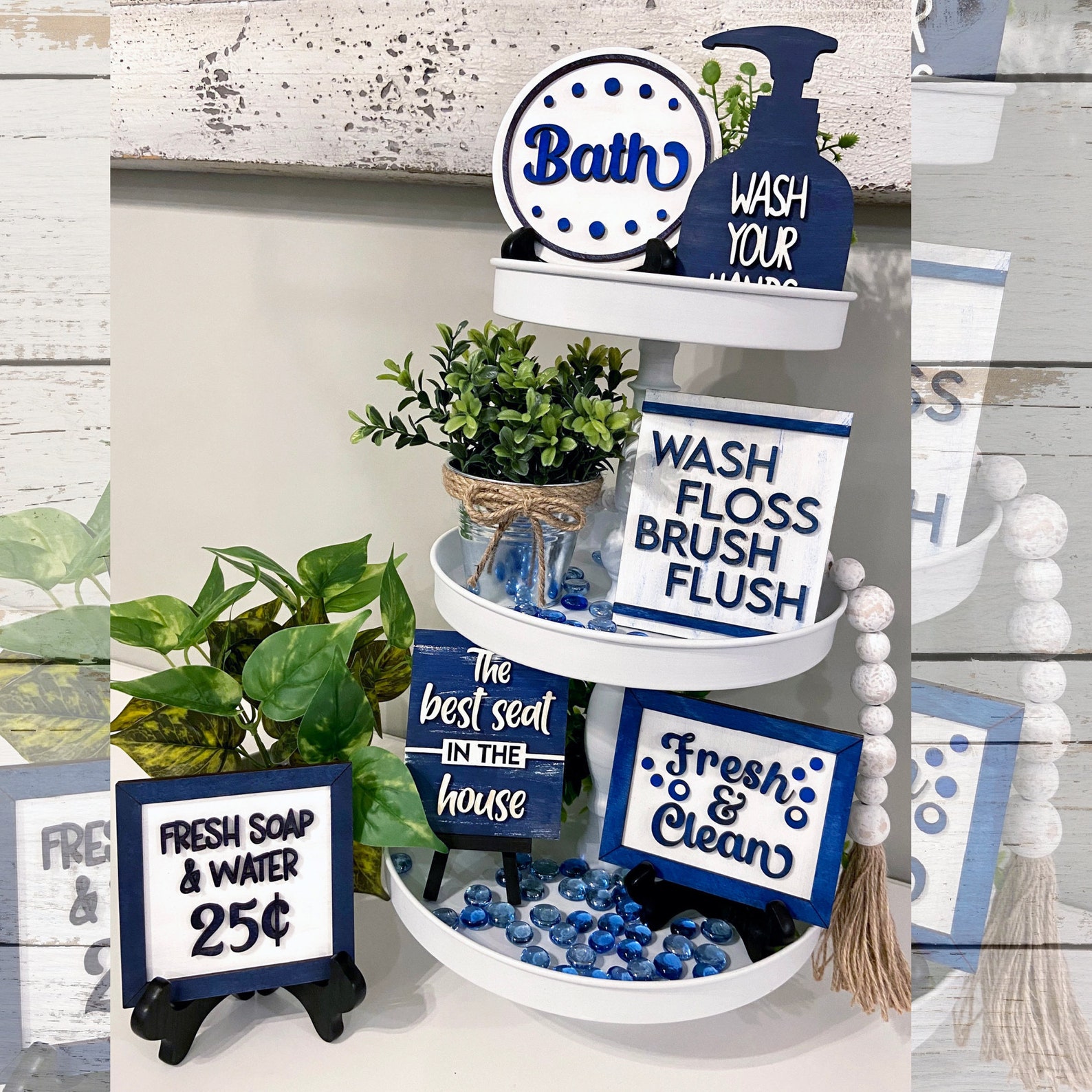 Bathroom Tiered Tray Decor Bathroom Tier Tray Kit Bathroom Etsy