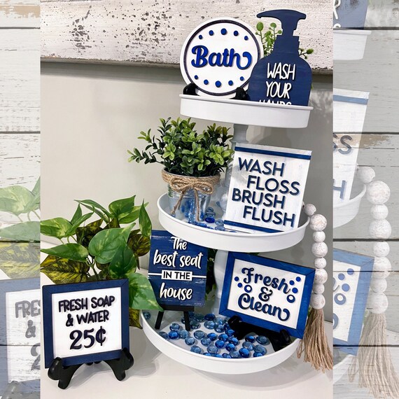 Bathroom Tiered Tray Decor Bathroom Tier Tray Kit Bathroom Etsy