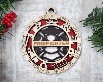 First Responder Ornaments | Firefighter Ornament | Custom Fireman Gift | Personalized Firewoman Ornament | Firefighter Gift | Fire Dept Gift