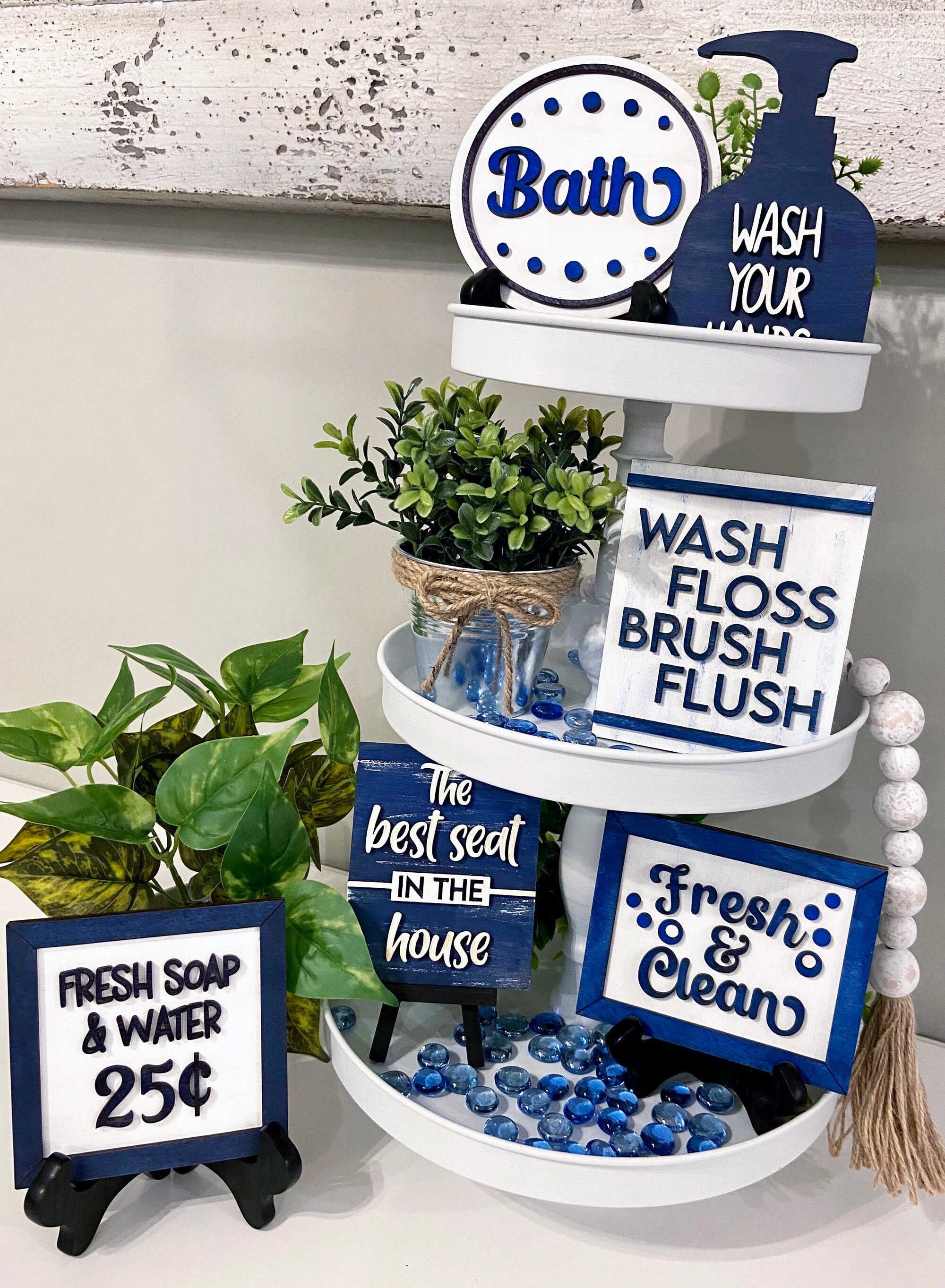 Bathroom Tiered Tray Decor Bathroom Tier Tray Kit Bathroom Etsy