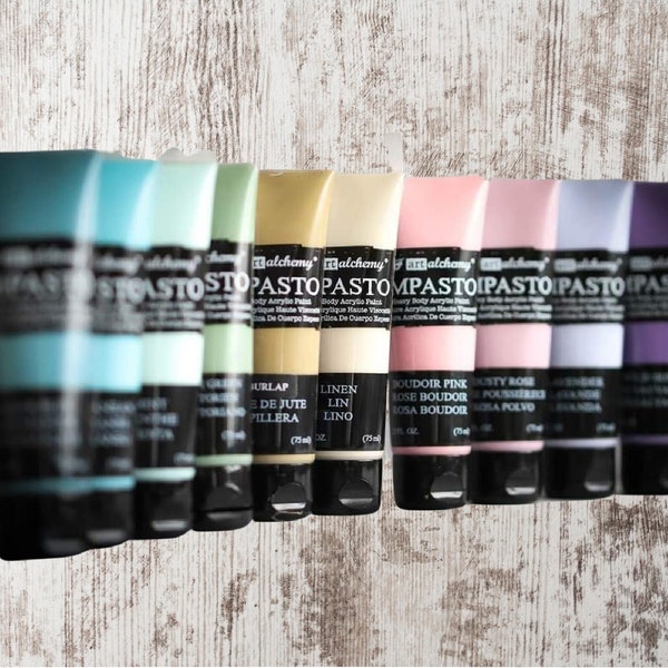 Art Alchemy Impasto Paint | Acrylic Paints | 2.5 oz Tube | Dark Chocolate | Snow White | Pink Boudoir | Wild Iris | Mediterranean | Colors