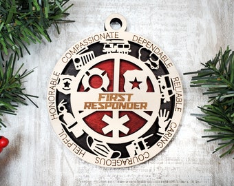 First Responder Ornaments | Custom First Responder Gift | Personalized First Responder Ornament | First Responder Recognition