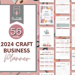 2024 Craft Business Planner - Boost Your Handmade Success with 56 Essential Sheets & Digital Papers - DIGITAL DOWNLOAD - PRINTABLE