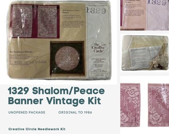 Vintage 1329 Shalom / Peace Banner Creative Circle Needlecraft Kit 1986 Unopened