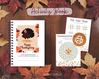 Kid's Thanksgiving Activity Book - 15 Pages of Fun and Learning! Printable PDF - Instant Download