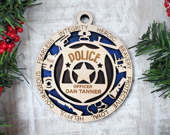 First Responder Ornaments | Police Officer Ornament | Custom Police Gift | Personalized Officer Ornament | Police Gift | Patrol Officer Gift