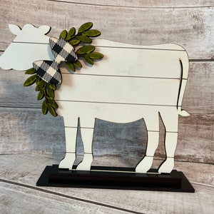 Farmhouse Rustic Cow Shelf Sitter or Tiered Tray Decor image 2