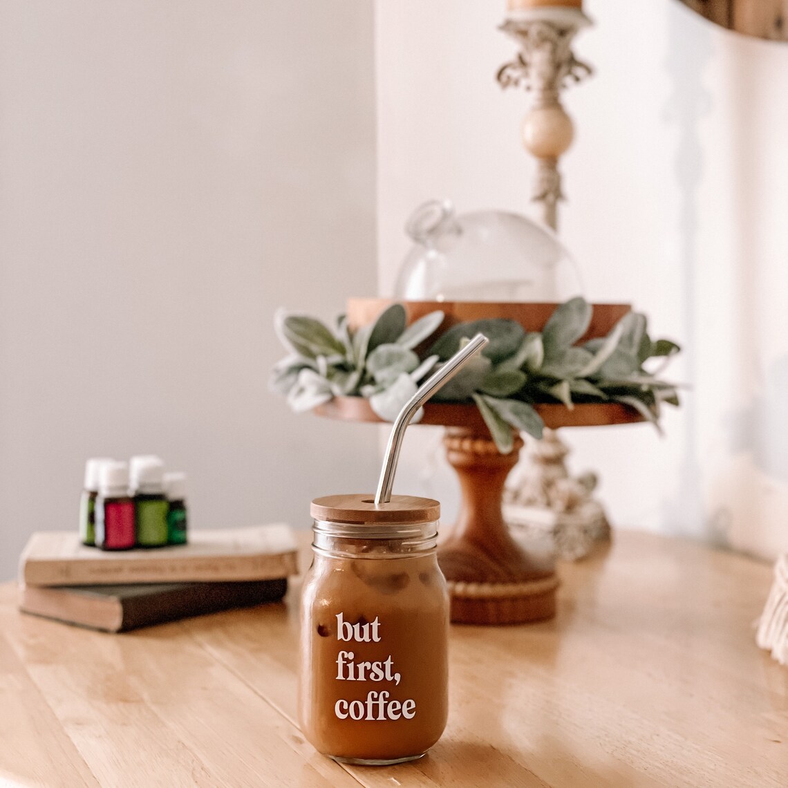 But first coffee mason jar 16oz iced coffee mason jar vinyl Etsy